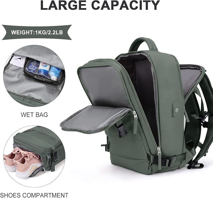 coowoz Travel Backpack For Women Men, Carry On Backpack, Hiking Backpack - Image 4