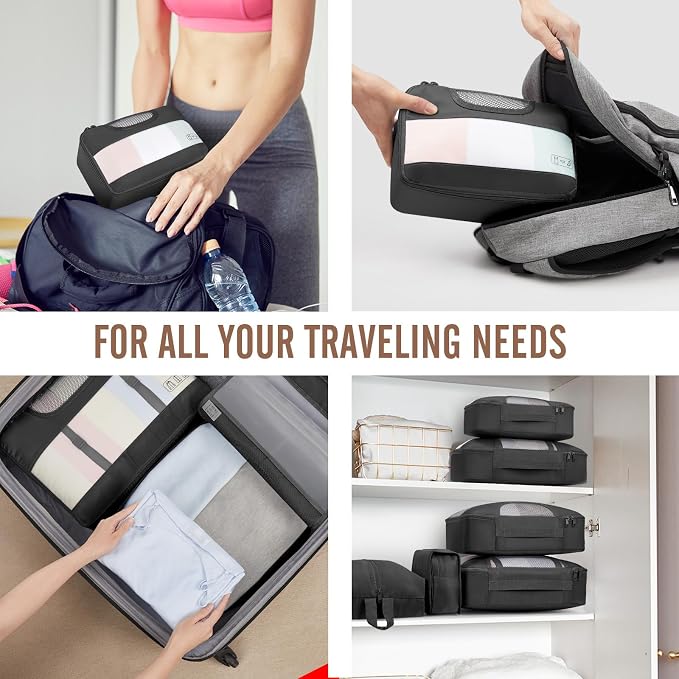 Veken 10 Set Packing Cubes for Travel Essential, Suitcase Organizer Bags in 4 - Image 7