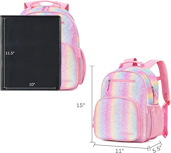 mibasies Girls Backpack 5-8: Glitter Kids Backpacks - Image 6