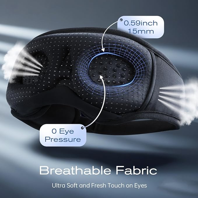 3D Sleep Mask with Bluetooth Headphones, Sleeping Headphones - Image 6