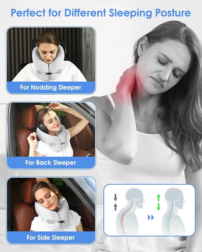 Travel Pillow, Neck Pillow Airplane, Plane Pillow Memory Foam Travel Neck Pillow - Image 3