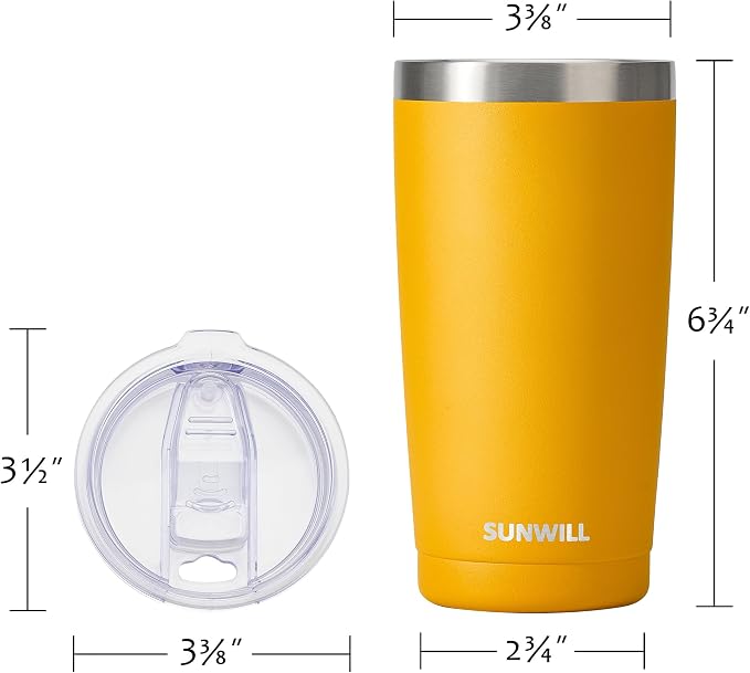 SUNWILL Travel Coffee Tumbler 20 oz, Insulated Mug - Image 3