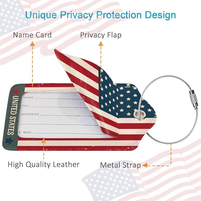 2 Pack Luggage Tag for Suitcase, Cute Unique Leather Suitcase Tags Identifiers - Image 2