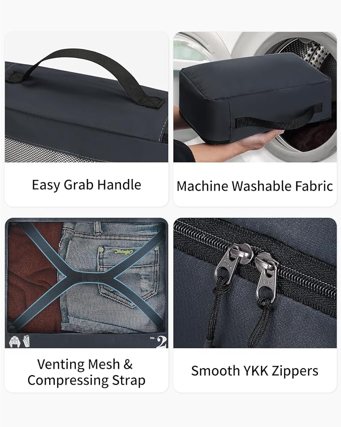ECOHUB 7 Set Packing Cubes Tear-Resistant Luggage Packing Organizers - Image 5
