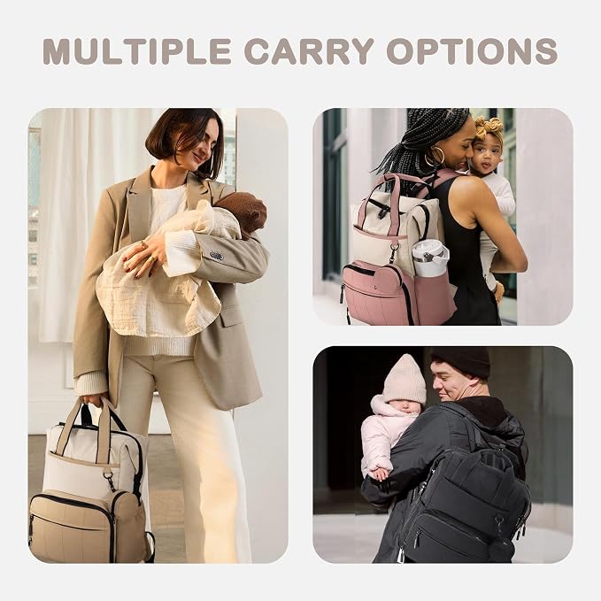 VONAL Diaper Bag Backpack, Lightweight Baby Diaper Bags, Travel Large Diaper Bag - Image 2