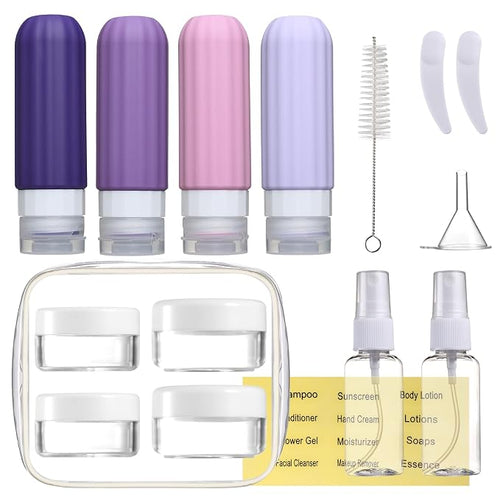 16 Pack Travel Bottles Set for Toiletries, Leakproof Travel Containers for by Mrsdry