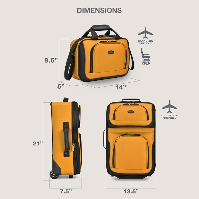 U.S. Traveler Rio Fabric Expandable Carry-on Luggage, Rolling Suitcase - Image 5