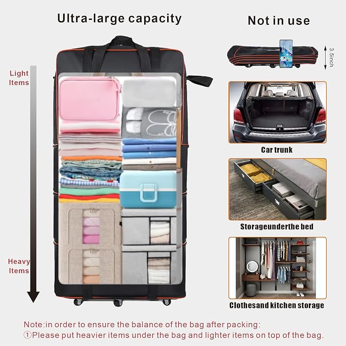 Expandable Large Capacity Travel Bag Oxford Cloth Duffel Bag - Image 4