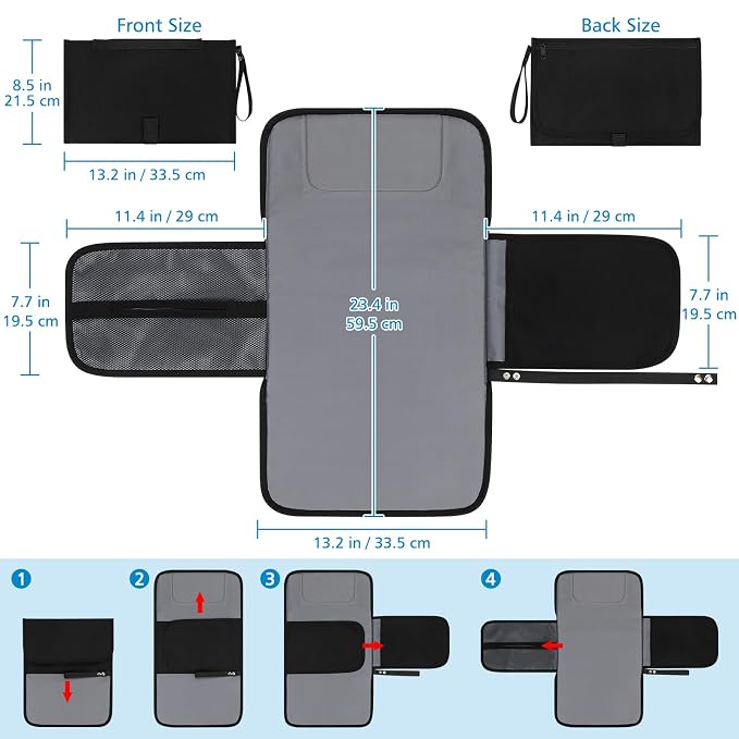 Accmor Portable Diaper Changing Pad, Waterproof Baby Changing Mat, Baby Diaper - Image 6