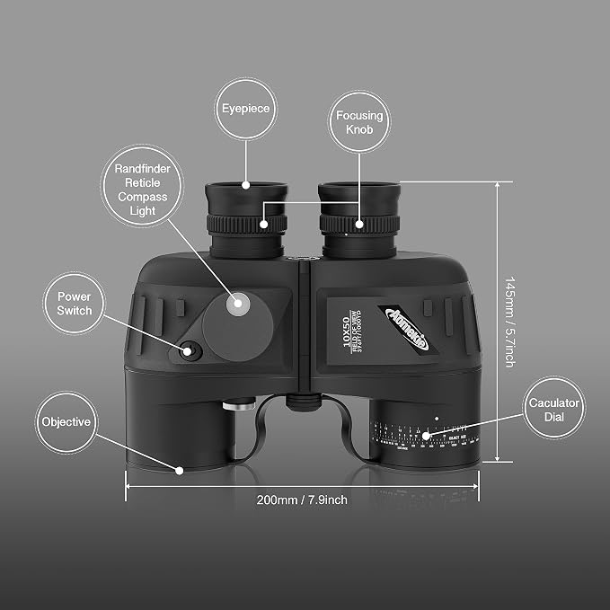 Aomekie 10x50 Binoculars for Adults Marine Military Binoculars Waterproof - Image 9