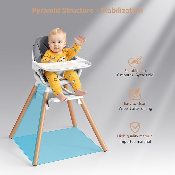 Baby High Chair, Highchair for Baby & Toddler, Easy Clean Infant Highchair - Image 5