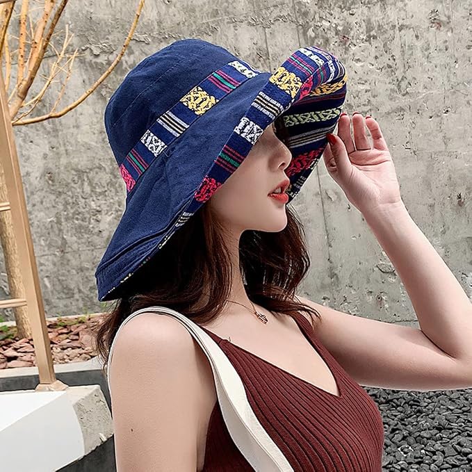 Women Wide Brim Sun Hats Metal Wired Edge Summer UV Protection Beach Fishing Hat - Image 6