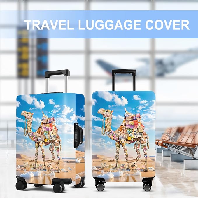 Camel Luggage Cover Washable Suitcase Protector Anti-Scratch, Stretchable Fit - Image 5
