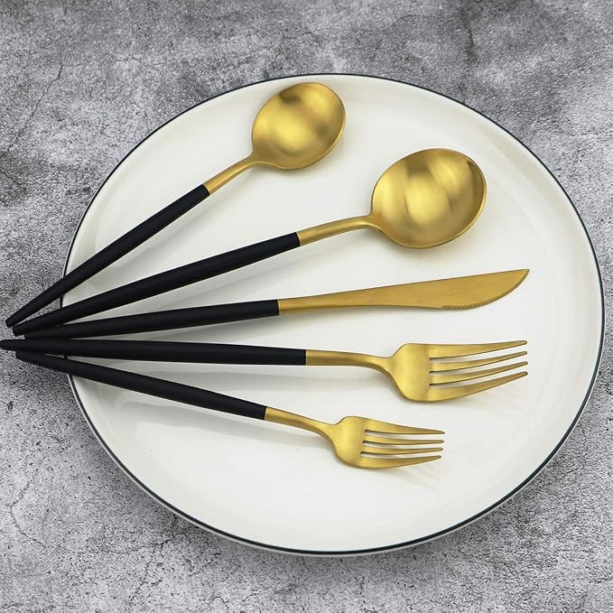 Gugrida 20-Piece 18/10 Stainless Steel Flatware Silverware, Luxury Dinnerware - Image 3