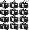 TAILI Extra Large Moving Bags, 12 Pack Black Heavy Duty Totes by TAILI