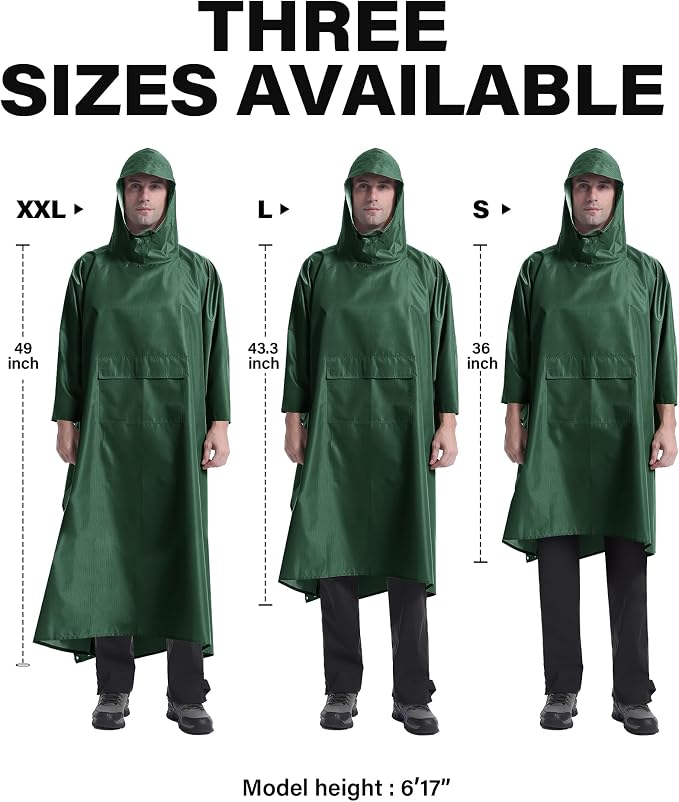 iCreek Hooded Rain Poncho with Pocket Waterproof Lightweight Unisex Raincoat - Image 6