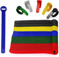 100 x Colourful Reusable Cable Ties, Cable Straps, Adjustable Cable Ties by ARMIZ