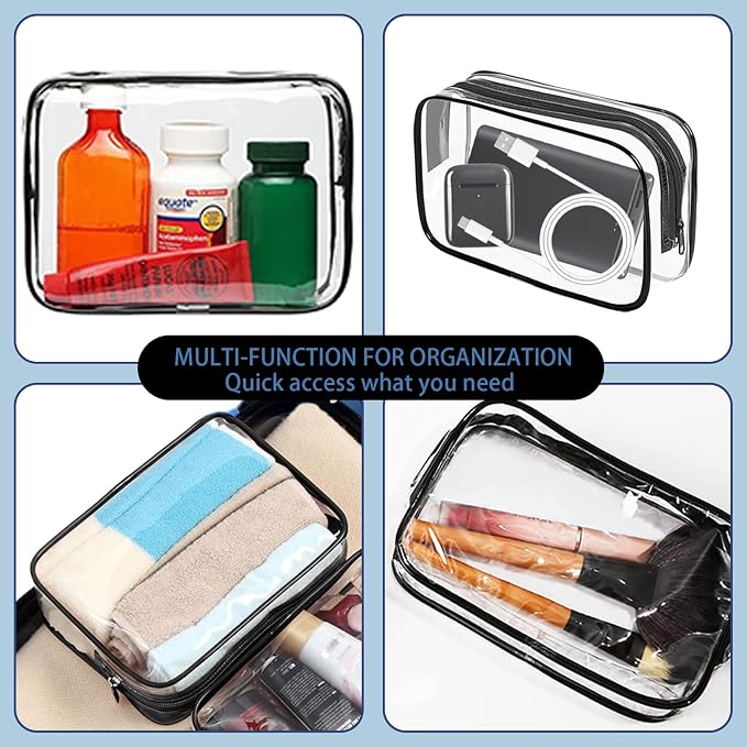 16 Pieces Clear Makeup Bags Bulk, TSA Approved Toiletry Bag - Image 5