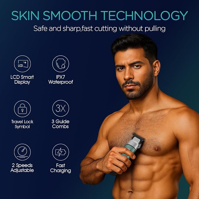VOYOR Body Hair Trimmer for Men, Electric Razor, Versatile Groin & Body Trimmer - Image 2