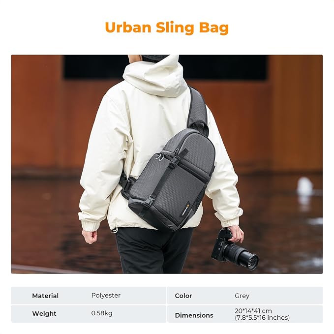 K&F CONCEPT Camera Sling Bag Crossbody Bag Camera Shoulder Backpack - Image 7
