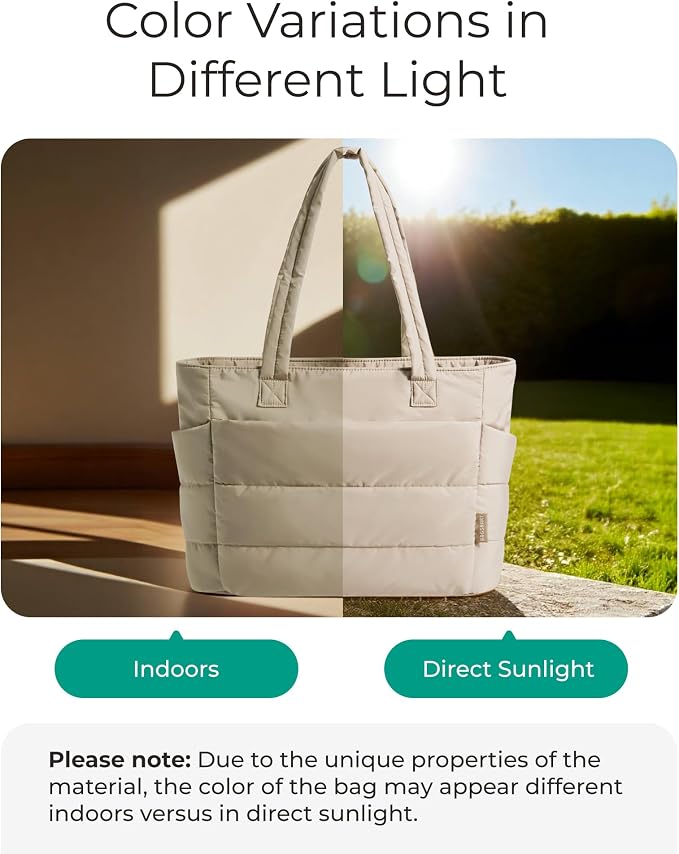 BAGSMART Tote Bag for Women, Lightweight Puffy Tote Bag - Image 3