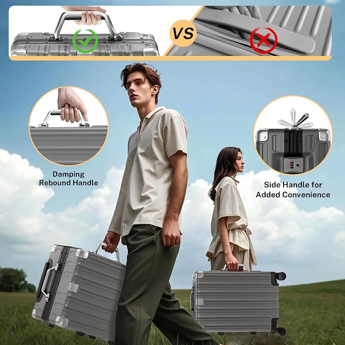 Krute Luggage 24 Inch Aluminum Frame Zipperless Suitcase - Image 9