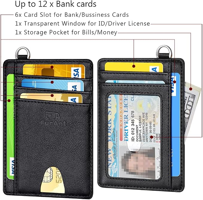 FurArt Slim Minimalist Wallet, Front Pocket Wallets, RFID Blocking, Credit Card - Image 6