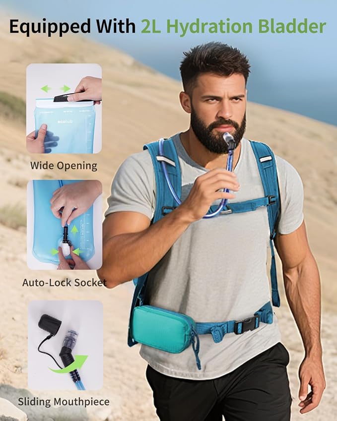 ECOHUB Hydration Backpack for Men Women, 20L Lightweight Hiking Daypack Cycling - Image 5