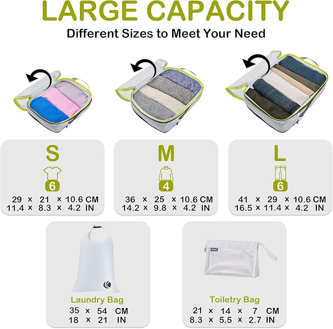 Cipway Compression Packing Cubes, See Through Mesh Luggage Organizer Bags - Image 5