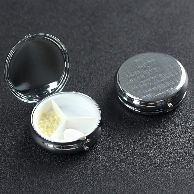 Custom Round Pill Case, Personalized Name/Photo Decor Travel Jewelry Organizer - Image 8