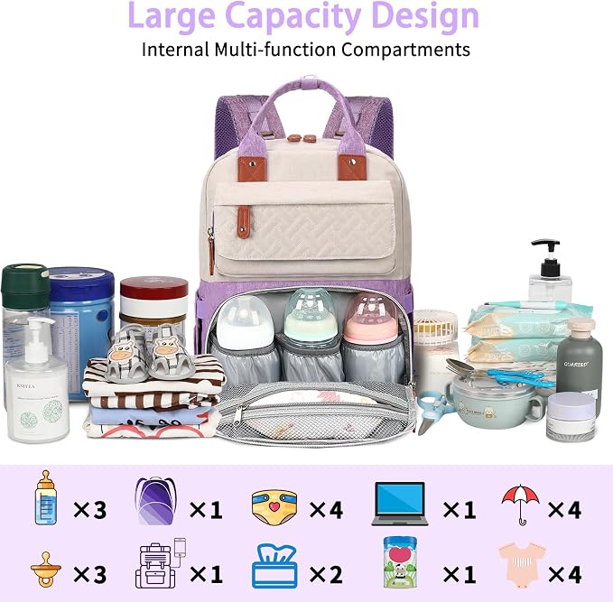 Diaper Bag Backpack, Large Unisex Baby Bags - Image 3