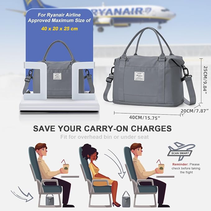 Travel Duffel Bag, Sports Tote Gym Bag, Shoulder Weekender Overnight Bag - Image 3