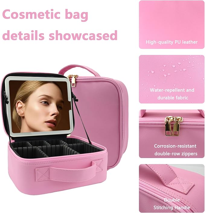 Travel Makeup Bag for Women and Makeup Artists Cosmetic Organizer Large Makeup - Image 6