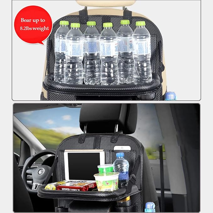 Car Backseat Organizer with Foldable Table Tray, Car Storage Organizer with - Image 4