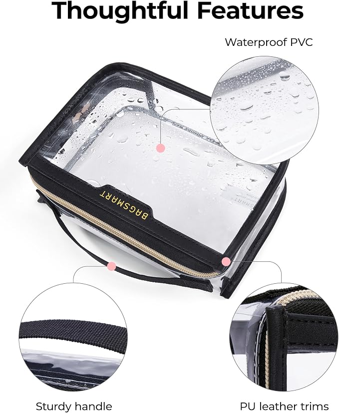 BAGSMART TSA Approved Toiletry Bag, Makeup Cosmetic Pouch Bag - Image 4