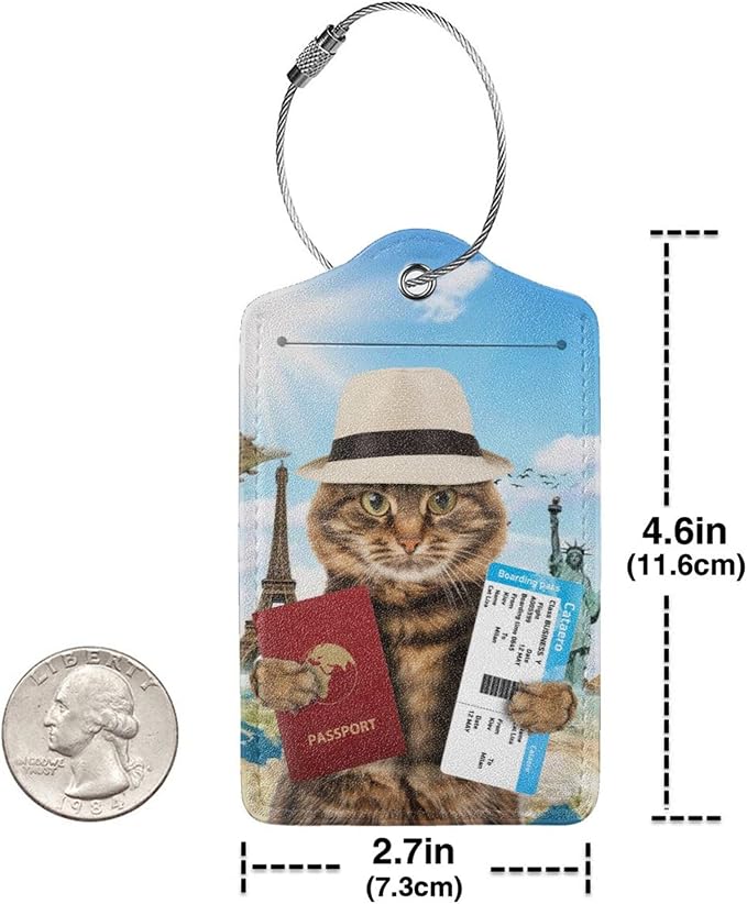 2 Pack Funny Cat Passport Luggage Tags - Image 4