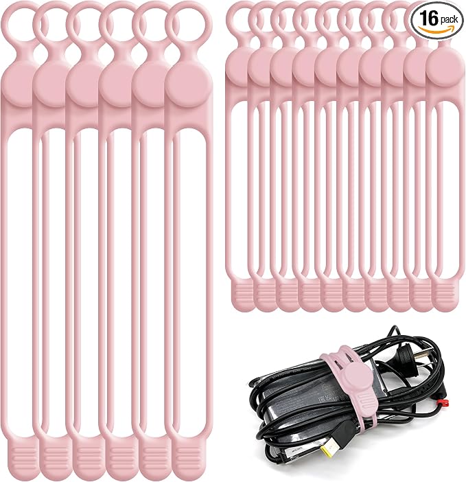 Nearockle Silicone Cable Ties Cord Organizer by ELECTRONICSORGANIZATION