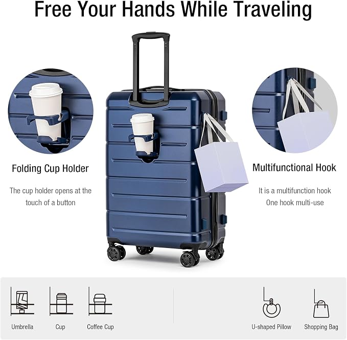 KYME Luggage Sets 2 Piece Hardshell 22"/26" Suitcase - Image 2