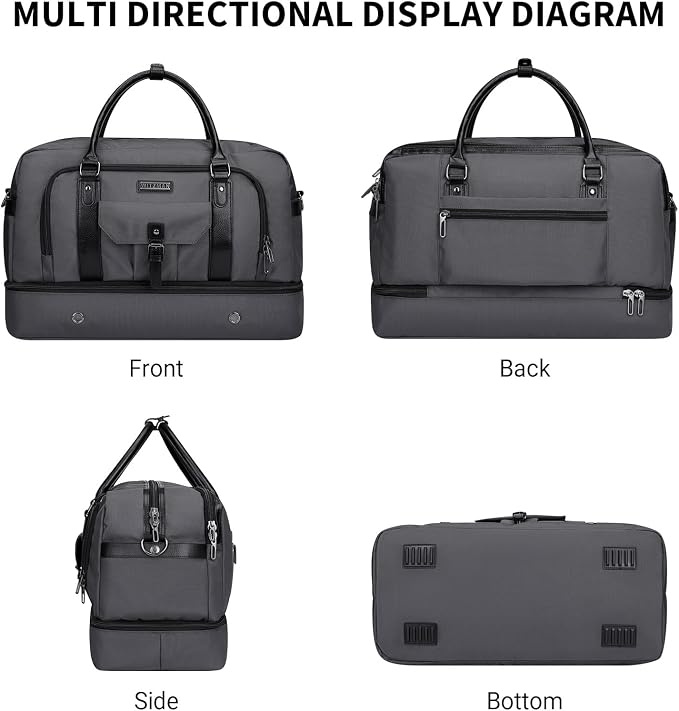 WITZMAN Weekender Bags for Men Women Carry On Duffle Overnight Bag - Image 8