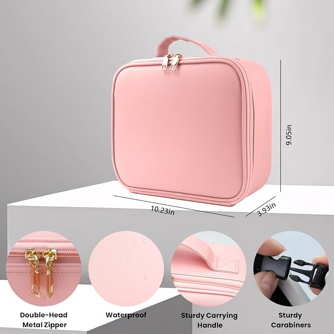 Travel Makeup Bag with LED Mirror Makeup Case with Light Up Mirror Portable - Image 5