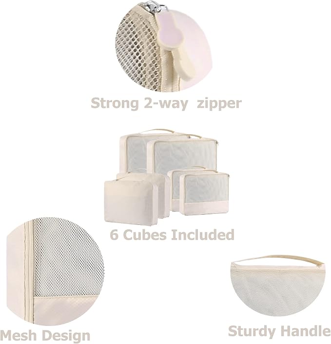 DoubleTrip Packing Cubes for Suitcases Carry on Luggage Organizer 6 Set Travel - Image 4