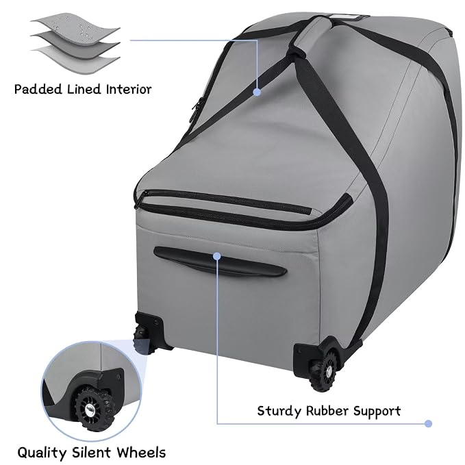 Car Seat Bags for Air Travel Fit Chicco Keyfit 35 and Anti-rebound Bar Base - Image 6