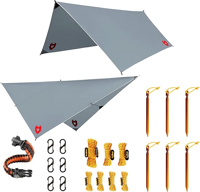 Rain Fly 10x10 Lightweight Survival Camping Tarp; 100% Waterproof; Makes a by NoCry