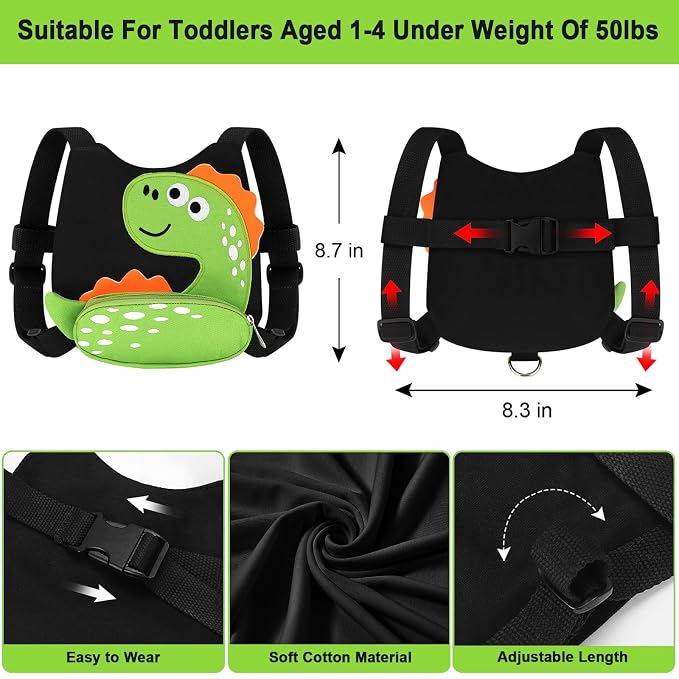 Accmor Toddler Harness Leash, Cute Dinosaur Kids Harness Child Leash - Image 2