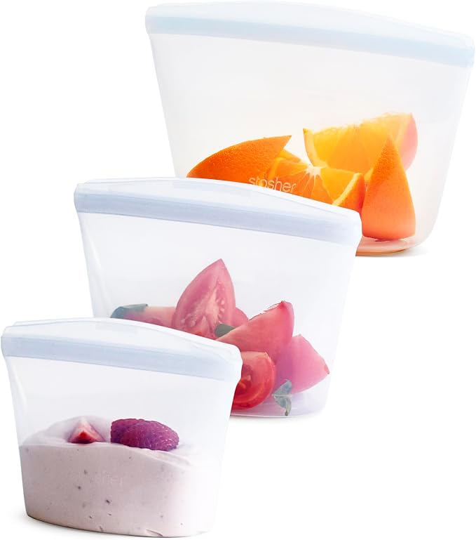 Stasher Premium Silicone Reusable Food Storage Bags, Lunch Bag, Travel by Stasher