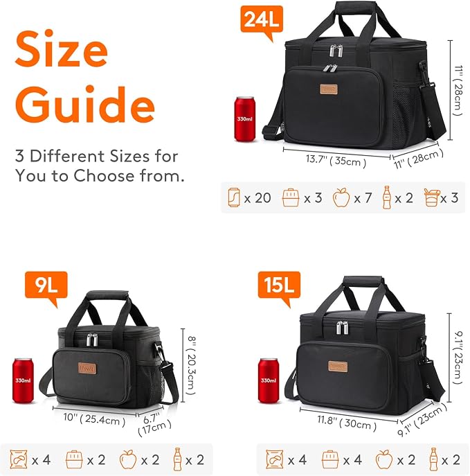 Lifewit Medium Lunch Bag Insulated Lunch Box Soft Cooler Cooling Tote - Image 4