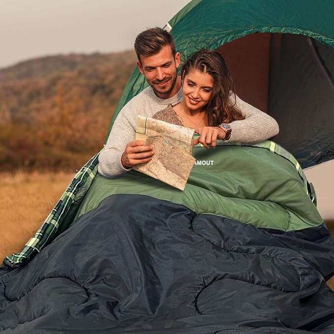 Double Sleeping Bag for Adults Machine Washable 2 Person Camping Sleeping Bag - Image 6