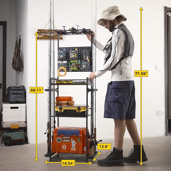 SOYEEZE Fishing Rod Holders for Garage, Fishing Gear Holder for Fishing Rod - Image 8