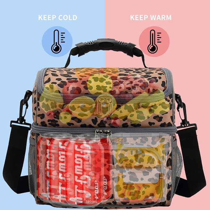 FlowFly Double Layer Cooler Insulated Lunch Bag Adult Lunch Box Large Tote Bag - Image 2