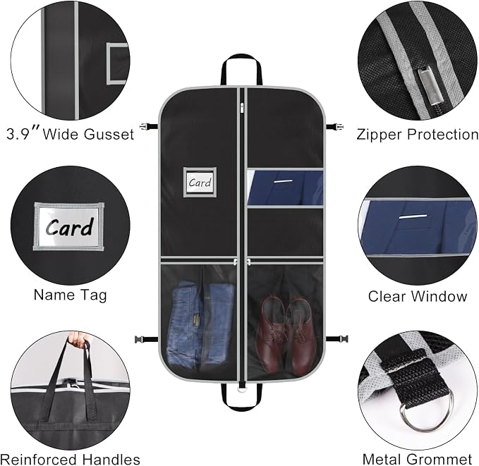 Zilink Upgrade 43" Garment Bag for Suit, Mink Coat and Sweater - Image 4